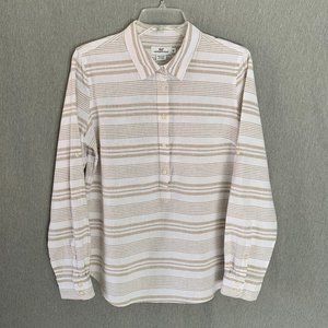 VINEYARD VINES Striped Linen Blend Popover Shirt